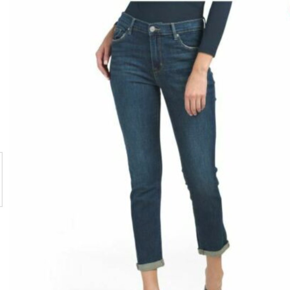 HUDSON Natalie Mid Rise Boyfriend Cropped Jeans Size 28